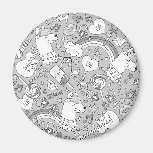 Llama-Muster 4 Magnet