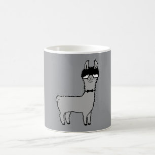 Llama Nerd Geek Brille Fliege Lustiges Alpaka Kaffeetasse