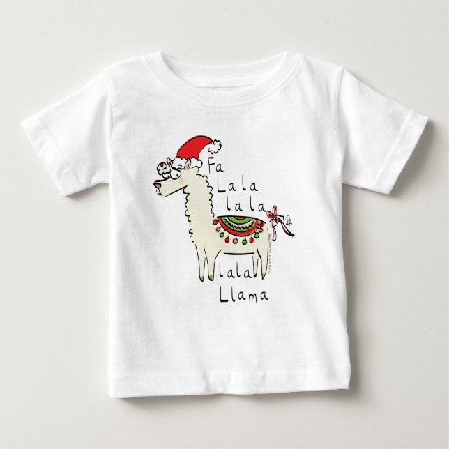 Llama Niedlich Funny Christmas Holiday Baby T-shirt (Vorderseite)