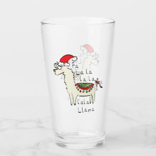 Llama Niedlich Funny Christmas Holiday Glas