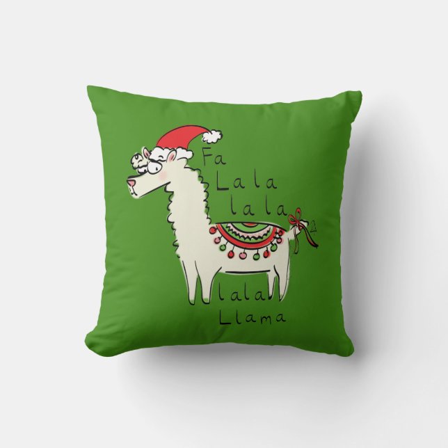 Llama Niedlich Funny Christmas Holiday Kissen (Vorderseite)