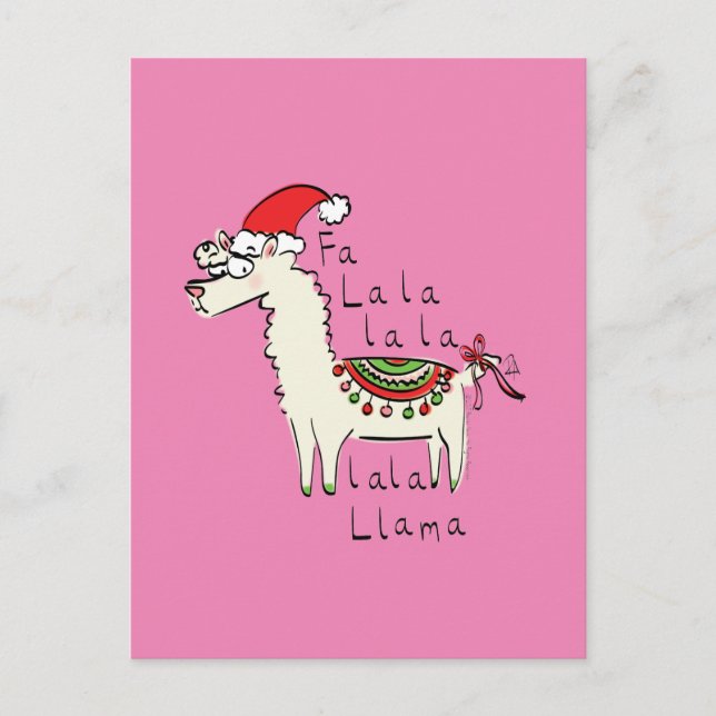 Llama Niedlich Funny Christmas Holiday Postkarte (Vorderseite)