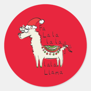 Llama Niedlich Funny Christmas Holiday Runder Aufkleber
