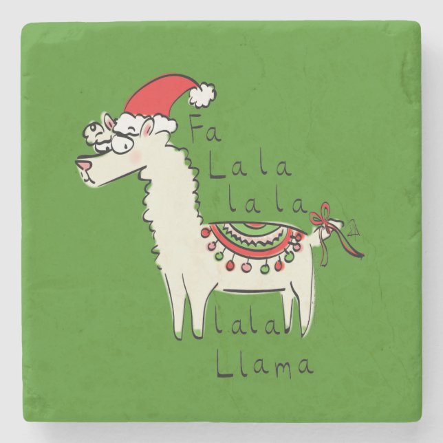 Llama Niedlich Funny Christmas Holiday Steinuntersetzer (Vorderseite)