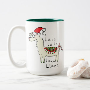 Llama Niedlich Funny Christmas Holiday Zweifarbige Tasse