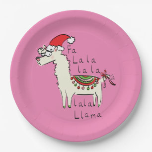 Llama Niedlich Funny Weihnachtsfeiertage Kinder Pappteller