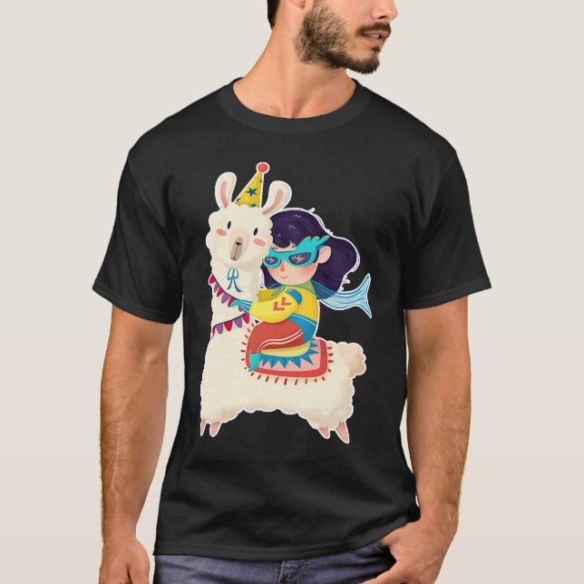 Llama Niedlich Style Alpaca Grafik Plus Größe 1 T-Shirt (Vorderseite)