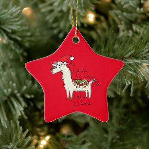 Llama Niedlicher Weihnachtsurlaub Keramik Ornament