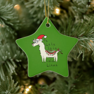 Llama Niedlicher Weihnachtsurlaub Keramik Ornament