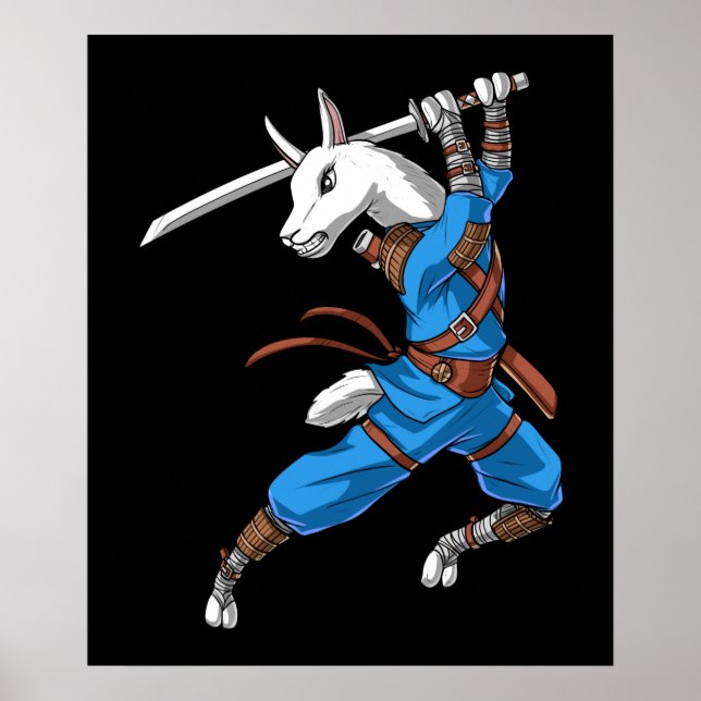 Llama Ninja Samurai Poster (Vorne)