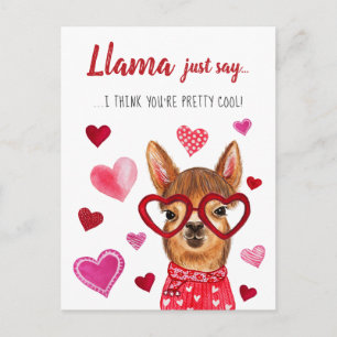 Llama nur sagen Postkartengröße am Valentinstag Feiertagspostkarte