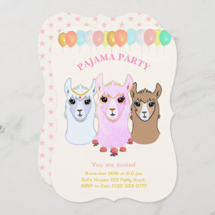 Llama Pajama Party Einladung