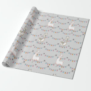 Llama Party Wrapping Paper Geschenkpapier