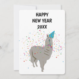 Llama Partying - Animal Holiday New Years Card Feiertagskarte