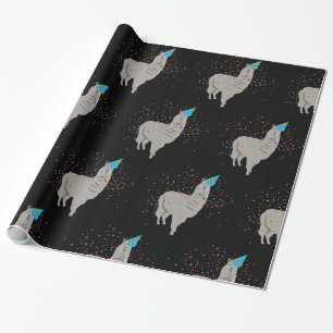 Llama Partying - Tiere mit Party Geschenkpapier
