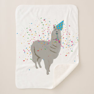 Llama Partying - Tiere mit Party Sherpadecke