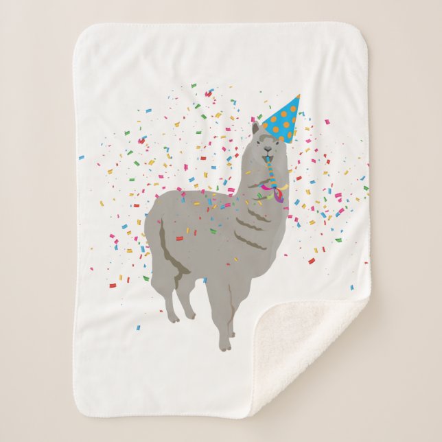 Llama Partying - Tiere mit Party Sherpadecke (Vorderseite)