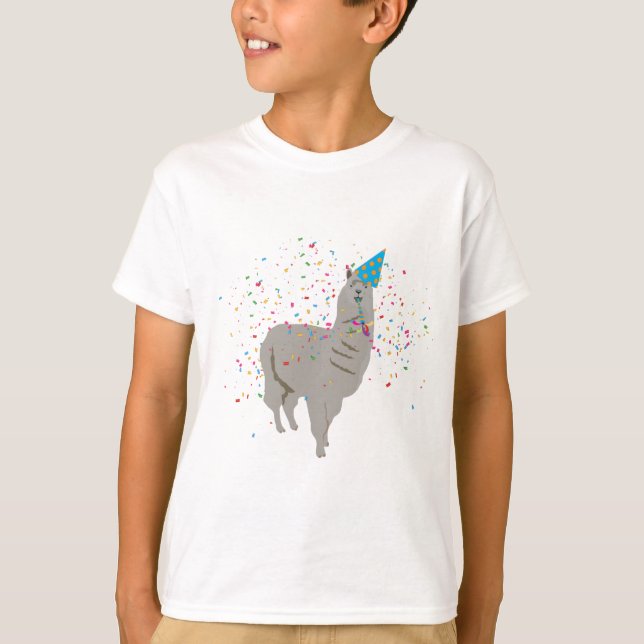 Llama Partying - Tiere mit Party T-Shirt (Vorderseite)