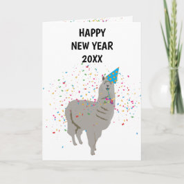 Llama Partying - Tierurlaub Neue Jahre Karte