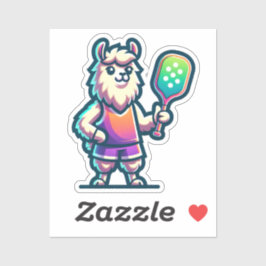 LLAMA - Pickleball Mascot Court Player Fun Aufkleber