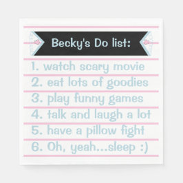 Llama Pink Pajama Girl Geburtstagsparty Sleepover Serviette