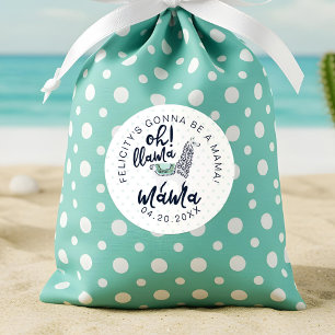 Llama Polka Dot Typographic Oh Llama Mama Shower Runder Aufkleber