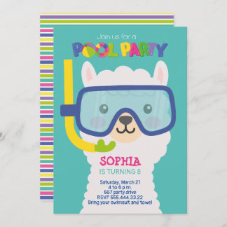 LLAMA POOL-PARTY EINLADUNG