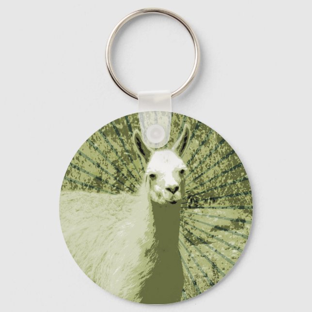 Llama Pop Art Schlüsselanhänger (Vorderseite)