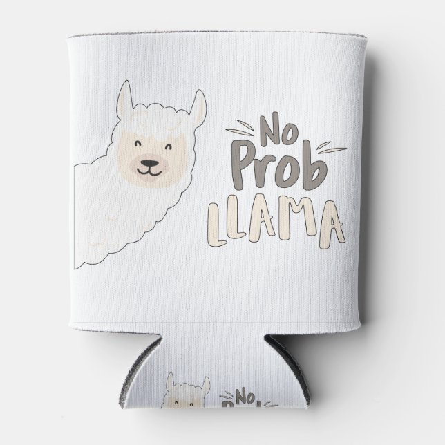 Llama Pun, kein Problem, kein Probllama Dosenkühler (Vorderseite)