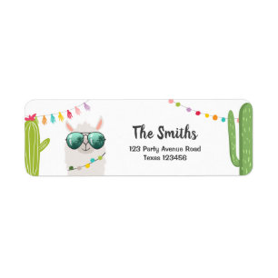 Llama Rama Rücksendeadressen-Aufklebers Fiesta Alp