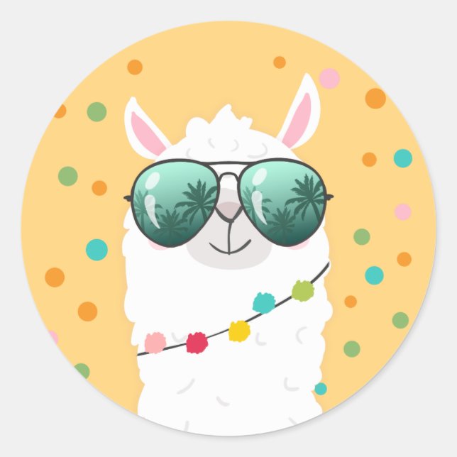 Llama Rama Sticker Cupcake Topper Fiesta Alpaca (Vorderseite)
