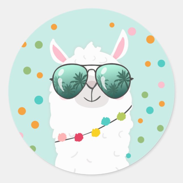 Llama Rama Sticker Cupcake Topper Fiesta Alpaca (Vorderseite)