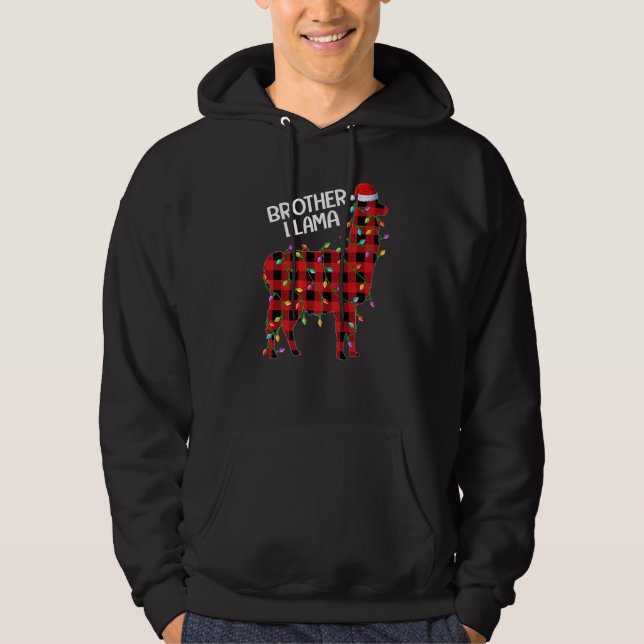 Llama Red Buffalo Kariert Brother Llama Christmas  Hoodie (Vorderseite)