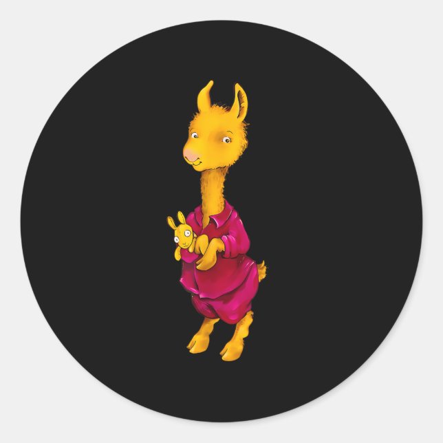 Llama Red Pajama für Kinder Runder Aufkleber (Vorderseite)