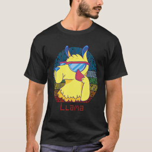 Llama Retro Sonnenbrille Alpaca Vintag für Tiere T-Shirt