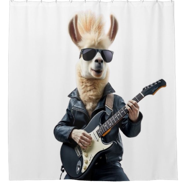Llama rockstar duschvorhang (Vorderseite)