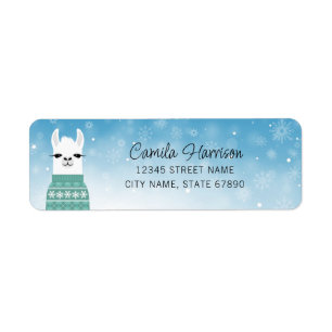 Llama Rücksendeadressen-Aufklebers