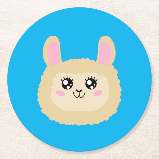 Llama Runder Pappuntersetzer (Vorderseite)