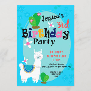 Llama sagt einfach Einladungen zur Geburtstagspart