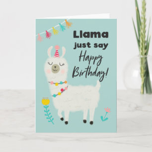 Llama sagt einfach glücklich zum Geburtstag Karte
