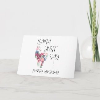 Llama sagt einfach glücklich zum Geburtstag Karte