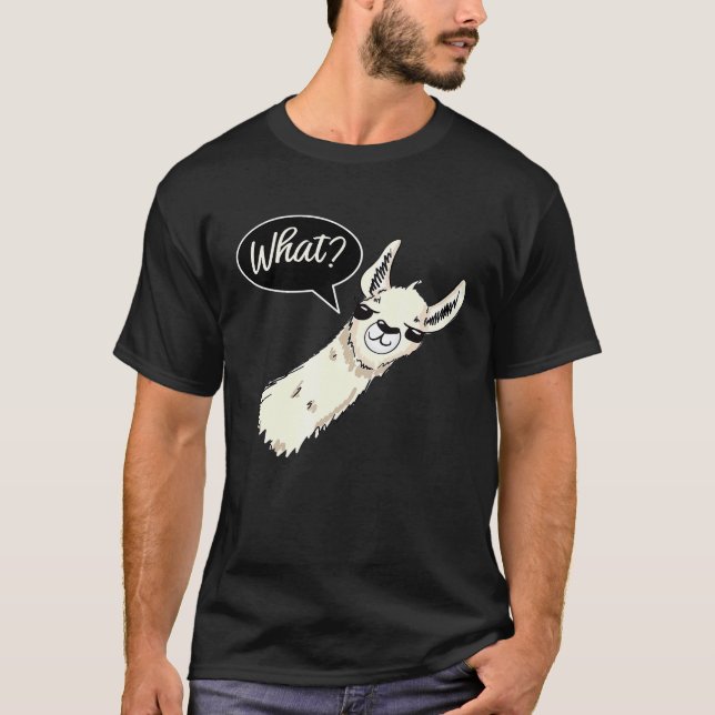 Llama sagt Was Design T-Shirt (Vorderseite)