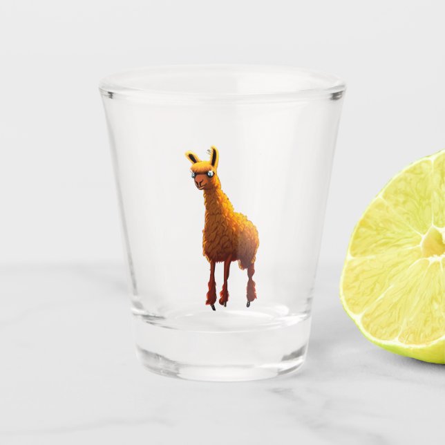 Llama Schnapsglas (Vorderseite)