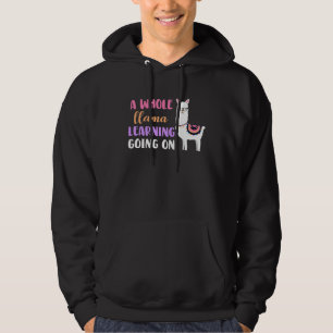 Llama School Teacher Student Ganzes Llama Lernen Hoodie