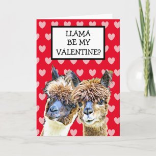 Llama sei mein Valentinstag? Ich LLiebe dich LLieb Karte