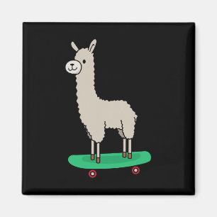 Llama Skateboard Lustiges Skateboarding Alpaka Lla Magnet