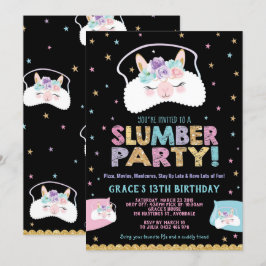 Llama Slumber Party Birthday Invitation Sleepover Einladung