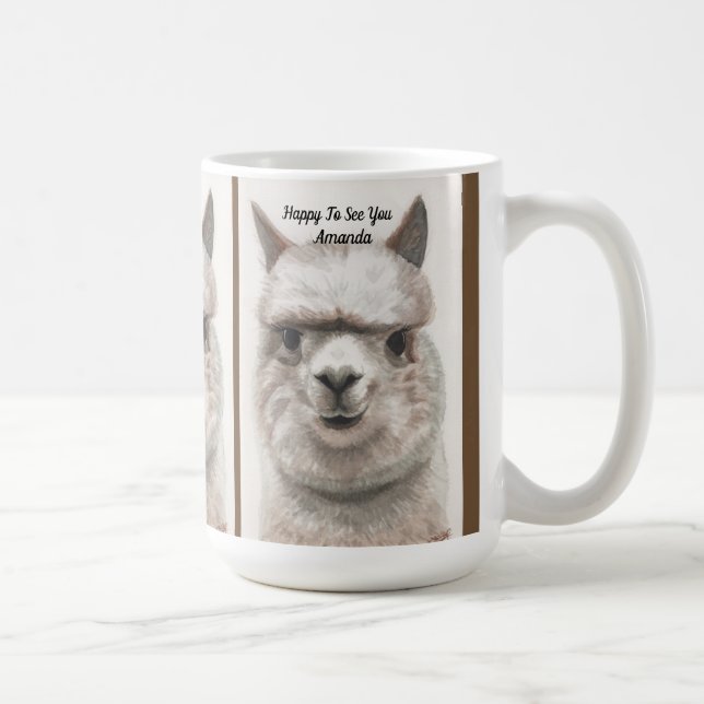Llama Smile Personalisieren Sie große, kundenspezi Kaffeetasse (Rechts)