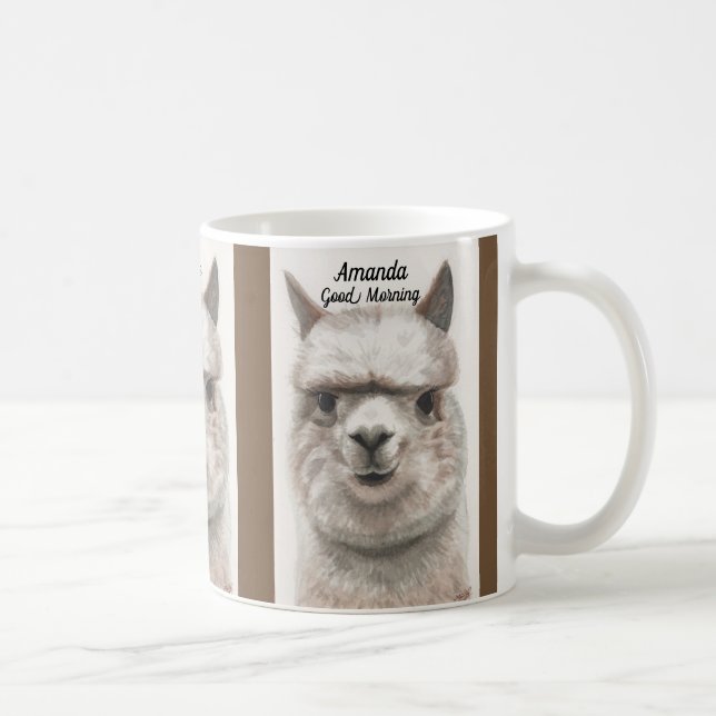 Llama Smile Personalisieren Sie große Tasse Kaffee (Rechts)