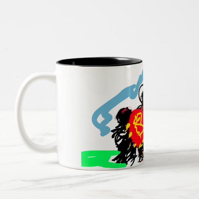 Llama Spaß   Zweifarbige Tasse (Links)